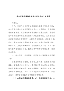 在全区城市精细化管理专项工作会上的讲话