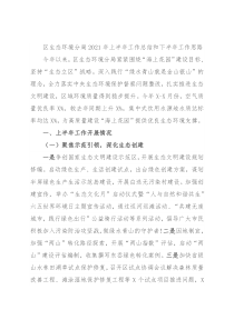 区生态环境分局2021年上半年工作总结和下半年工作思路