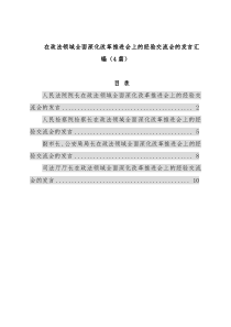 在政法领域全面深化改革推进会上的经验交流会的发言汇编（4篇）