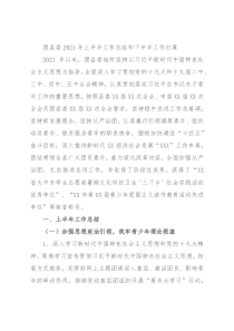 团县委2021年上半年工作总结和下半年工作打算