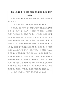 落实党风廉政建设责任制、作风建设和廉洁自律规定情况汇报提纲
