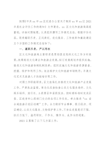 区文化和旅游局2021年度工作情况总结