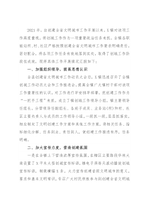 镇创建全省文明城市工作汇报