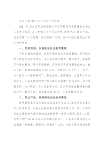 县司法局2021年上半年工作总结
