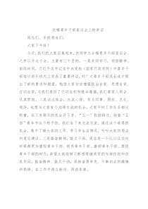 在镇青年干部座谈会上的讲话