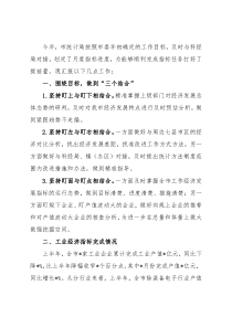 市统计局上半年工业经济运行情况的报告