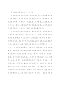 组织部长在县委务虚会上的发言