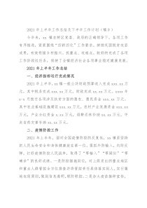 2021年上半年工作总结及下半年工作计划（镇乡）