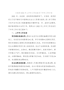 乡政府2022年上半年工作总结及下半年工作计划