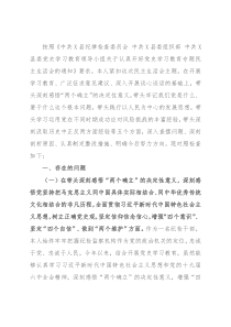 纪委书记党史学习教育专题民主生活会对照检查材料