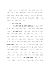 国企办公室2022年上半年工作总结及下半年工作