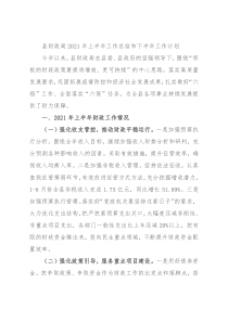 县财政局2021年上半年工作总结和下半年工作计划
