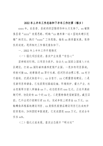 2022年上半年工作总结和下半年工作打算（镇乡）