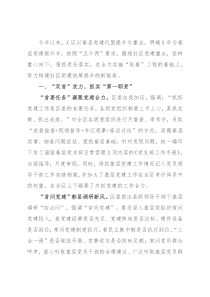 工作汇报：全力“筑基”，抓实社区党建（区委组织部）