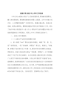 县统计局2022年上半年工作总结