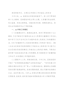 政协党组书记、主席在全市政协工作务虚会上的发言