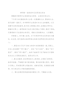 律所新一届党委书记任职表态发言