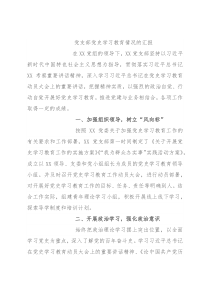 党支部党史学习教育情况的汇报