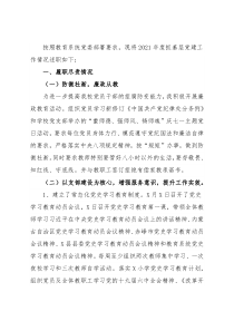 小学党支部书记2021年抓党建工作述职报告