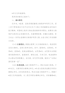 县文化和旅游局关于我县历史文物保护工作自查情况汇报