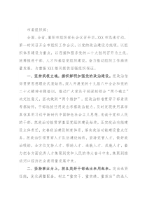 关于落实市组织部长会议精神情况汇报