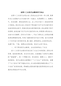 省第十三次党代会精神学习体会