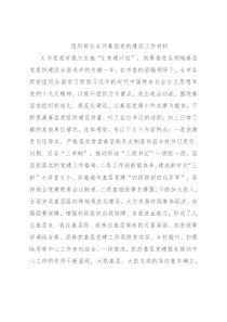 组织部长点评基层党的建设工作材料