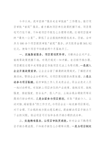 项目审批改革工作经验交流材料