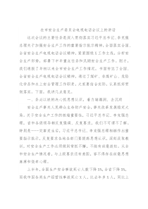 在市安全生产委员会电视电话会议上的讲话
