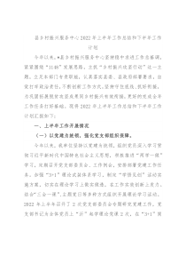 县乡村振兴服务中心2022年上半年工作总结和下半年工作计划