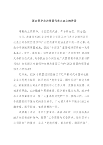 国企领导在共青团代表大会上的讲话