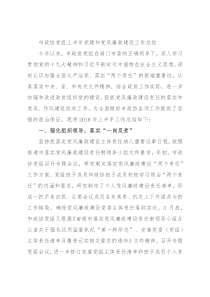 市政协党组上半年党建和党风廉政建设工作总结