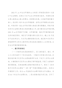 市生态环境局X分局2021年度工作情况总结
