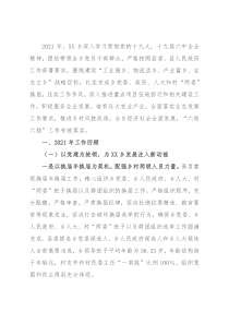 乡2021年工作总结及2022年工作计划