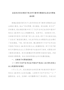县直机关党支部班子党史学习教育专题组织生活会对照检查材料