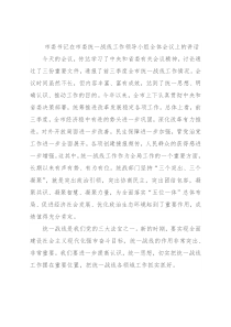 市委书记在市委统一战线工作领导小组全体会议上的讲话