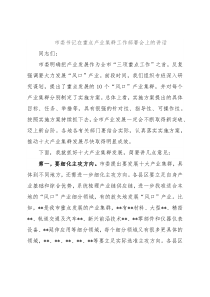 市委书记在重点产业集群工作部署会上的讲话