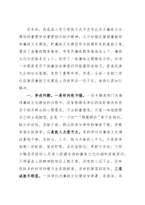 全县廉政文化建设经验交流材料