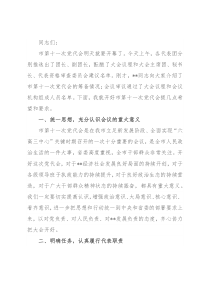 在市第十一次党代会预备会议上的讲话