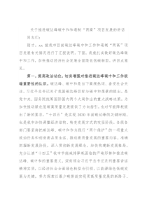 关于推进碳达峰碳中和和遏制“两高”项目发展的讲话