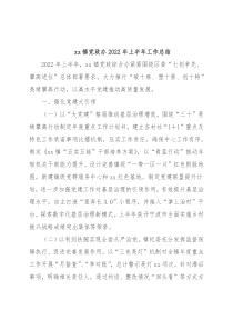 xx镇党政办2022年上半年工作总结
