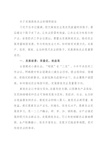 关于发展高效农业的调研报告
