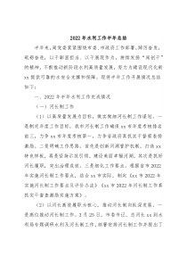 2022年水利工作半年总结