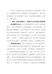 乡村卫生治理工作经验交流材料