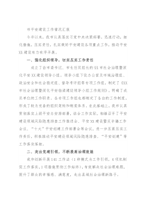 市平安建设工作情况汇报