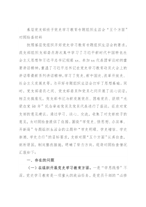 基层党支部班子党史学习教育专题组织生活会“五个方面”对照检查材料