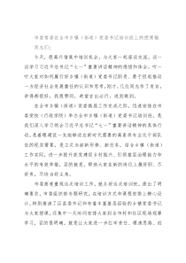 市委常委在全市乡镇（街道）党委书记培训班上的授课稿