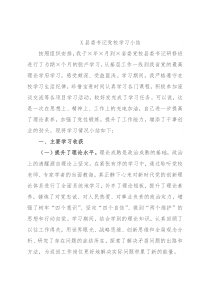 X县委书记党校学习小结