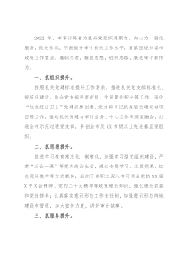 市审计局2022年党建、行政工作规划