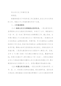 科公共文化工作情况汇报